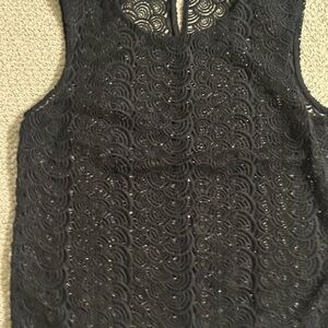 Diane von Furstenberg x Revolve Betty Sleeveless Shell Black Crochet Lace Blouse